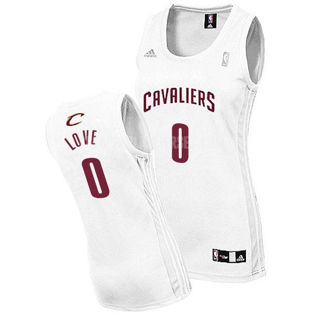 women's cleveland cavaliers kevin love 0 white classic replica jersey