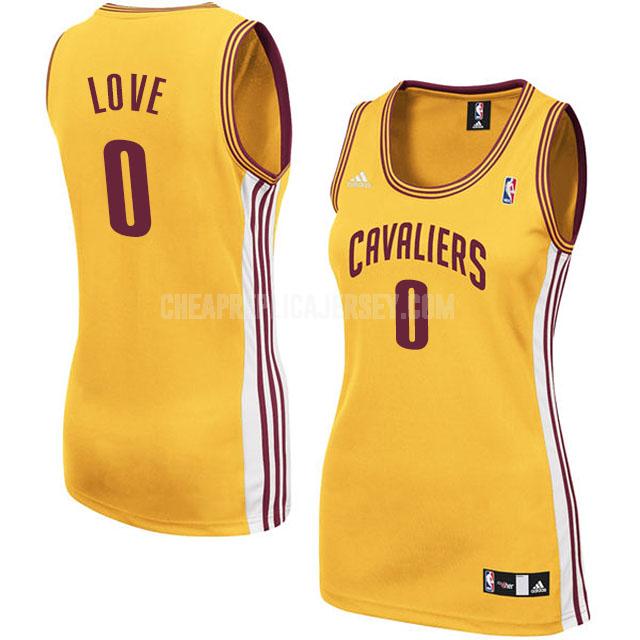 women's cleveland cavaliers kevin love 0 yellow classic replica jersey