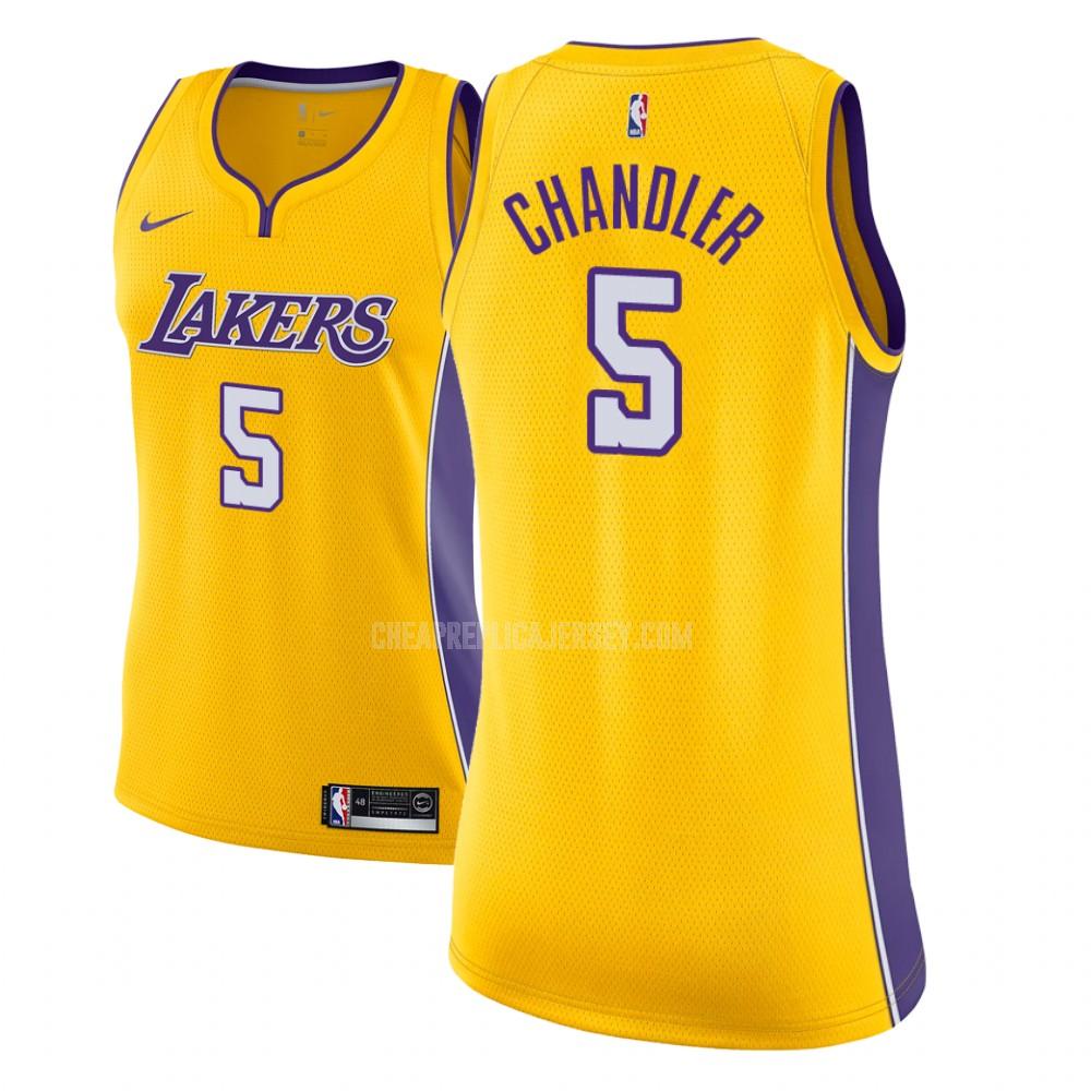 women's los angeles lakers tyson chandler 5 yellow icon replica jersey