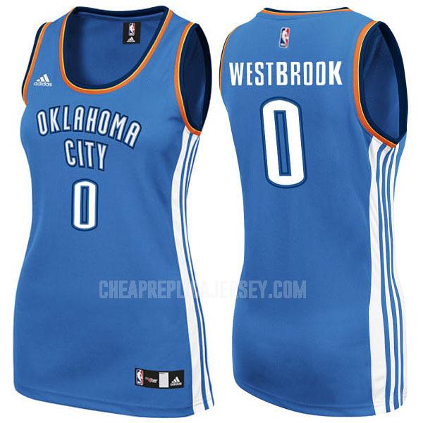 women's oklahoma city thunder russell westbrook 0 blue classic replica jersey