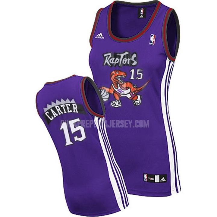 women's toronto raptors vince carter 15 purple classic replica jersey