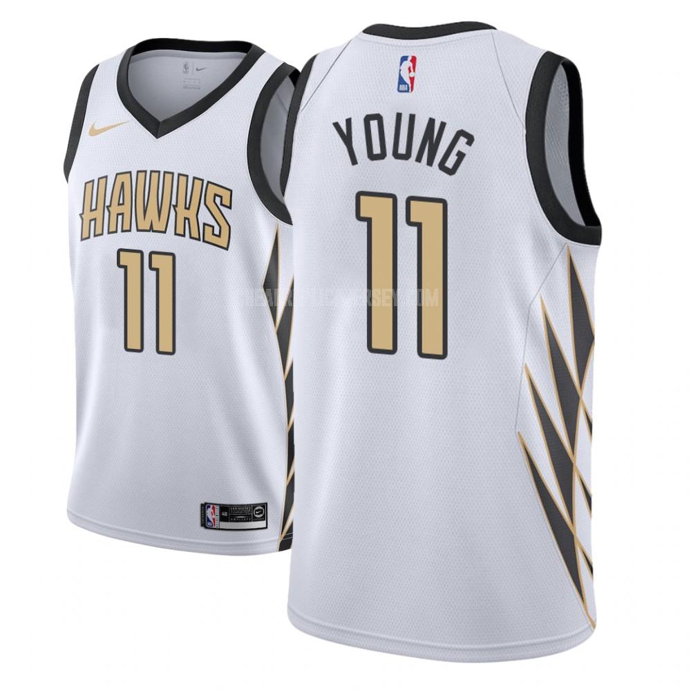 youth atlanta hawks trae young 11 white city edition replica jersey