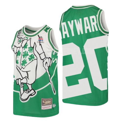 youth boston celtics gordon hayward 20 green hardwood classics big face replica jersey