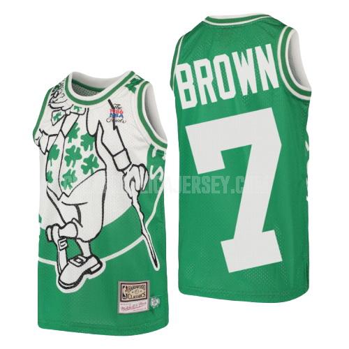 youth boston celtics jaylen brown 7 green hardwood classics big face replica jersey