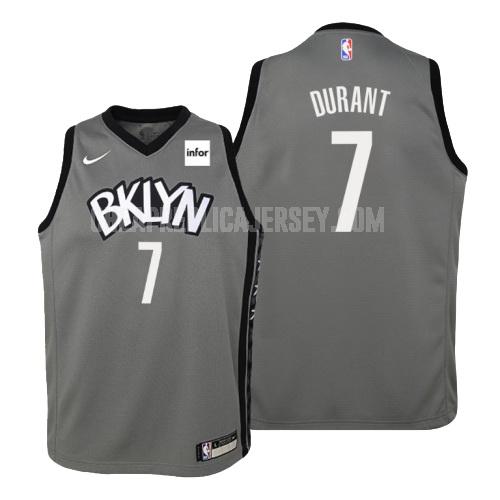 youth brooklyn nets kevin durant 7 gray statement replica jersey