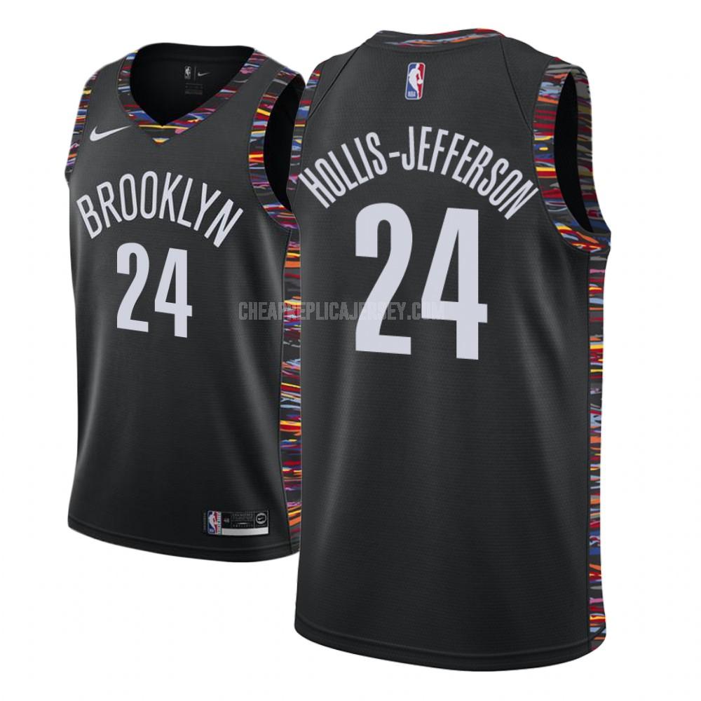 youth brooklyn nets rondae hollis jefferson 24 black city edition replica jersey