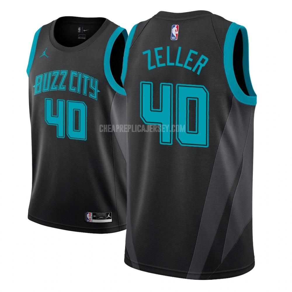 youth charlotte hornets cody zeller 40 black city edition replica jersey