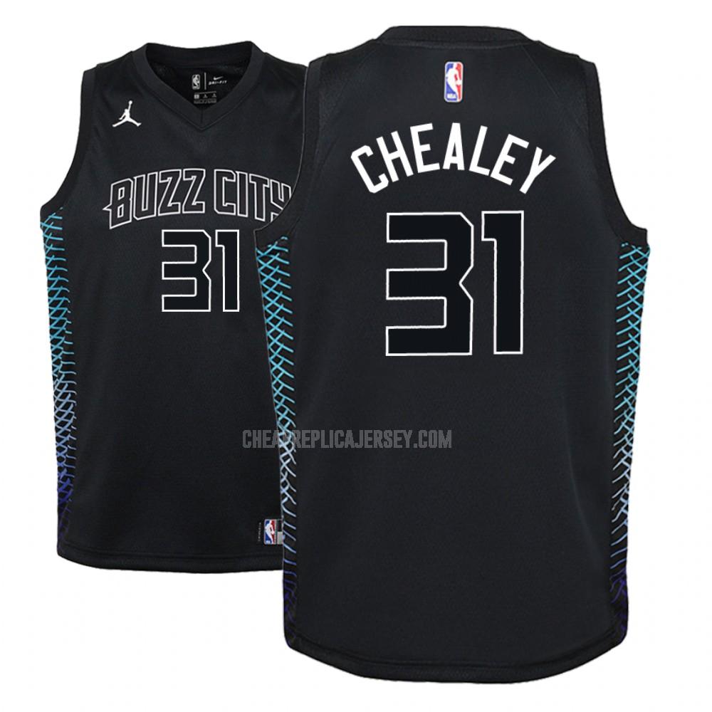 youth charlotte hornets joe chealey 31 black city edition replica jersey