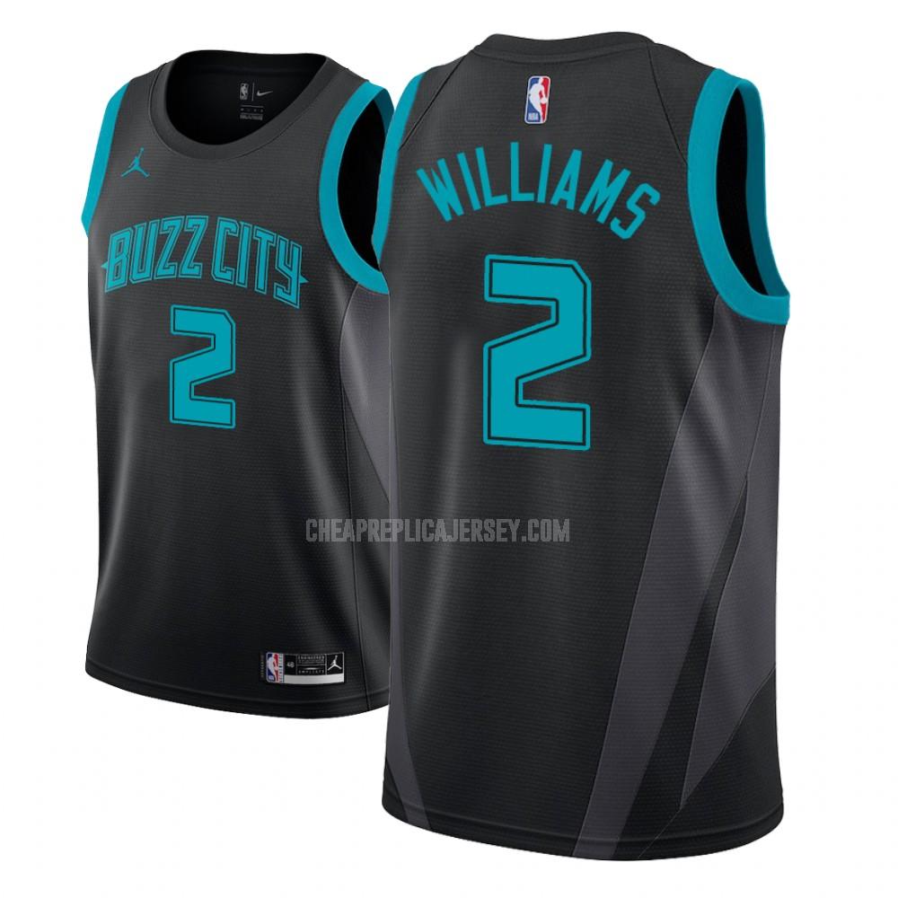 youth charlotte hornets marvin williams 2 black city edition replica jersey