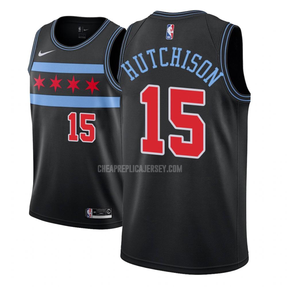youth chicago bulls chandler hutchison 15 black city edition replica jersey