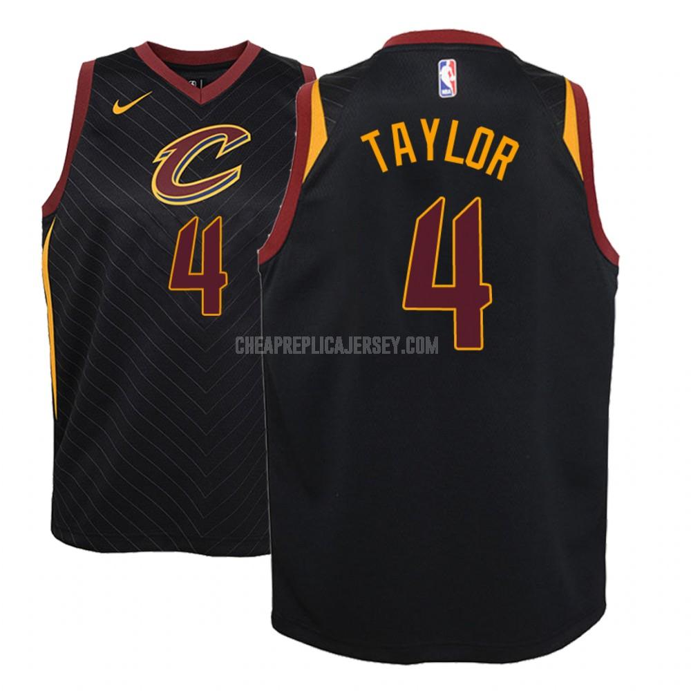 youth cleveland cavaliers isaiah taylor 4 black statement replica jersey