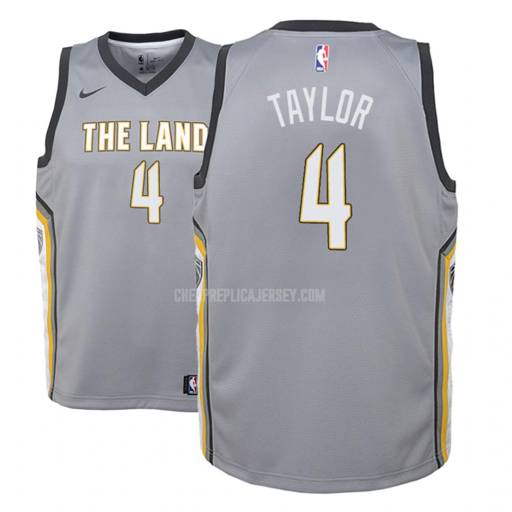 youth cleveland cavaliers isaiah taylor 4 gray city edition replica jersey