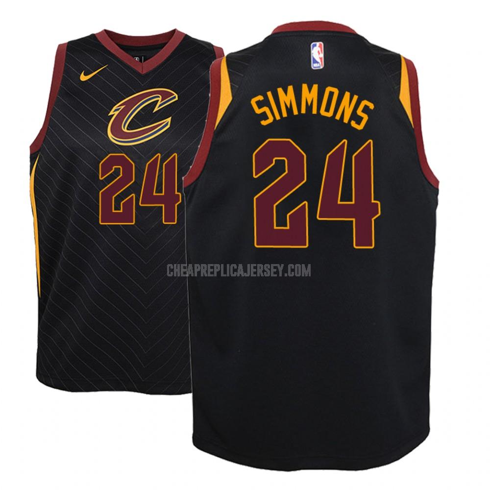youth cleveland cavaliers kobi simmons 24 black statement replica jersey