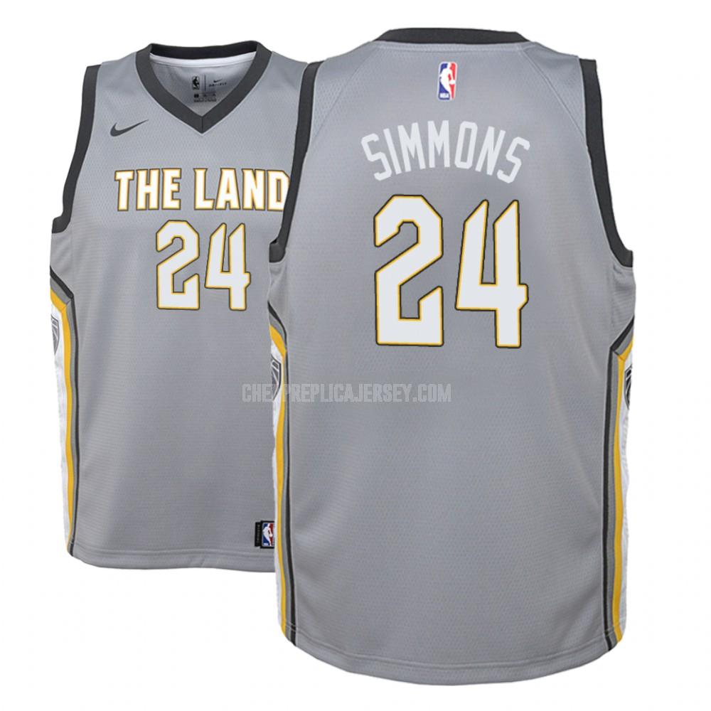 youth cleveland cavaliers kobi simmons 24 gray city edition replica jersey