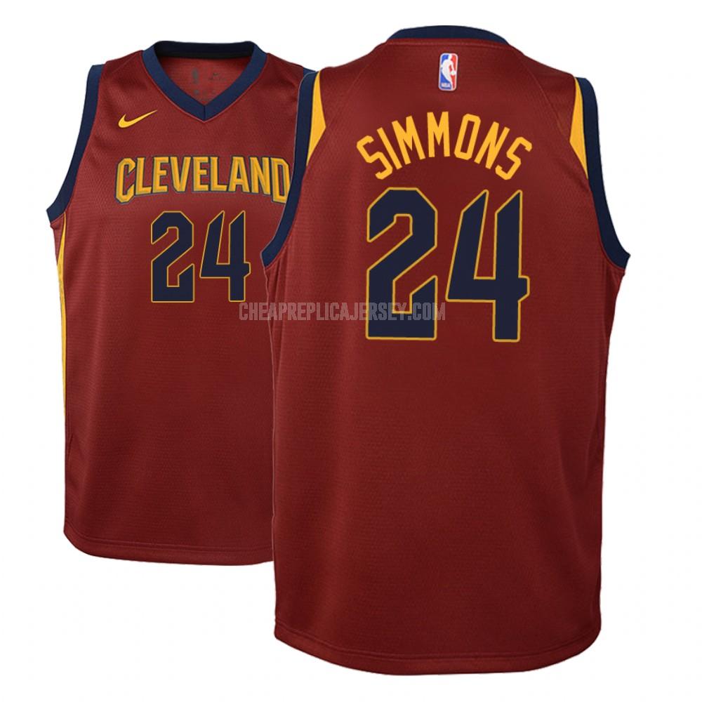 youth cleveland cavaliers kobi simmons 24 red icon replica jersey