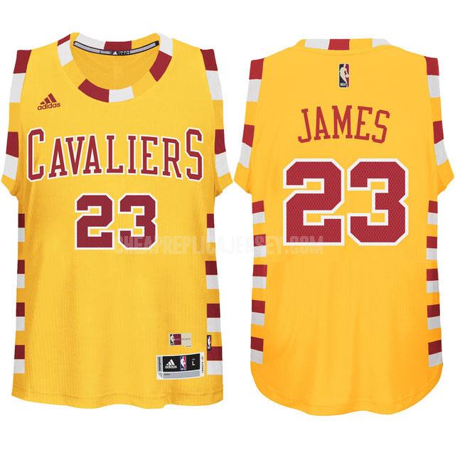 youth cleveland cavaliers lebron james 23 yellow classic replica jersey