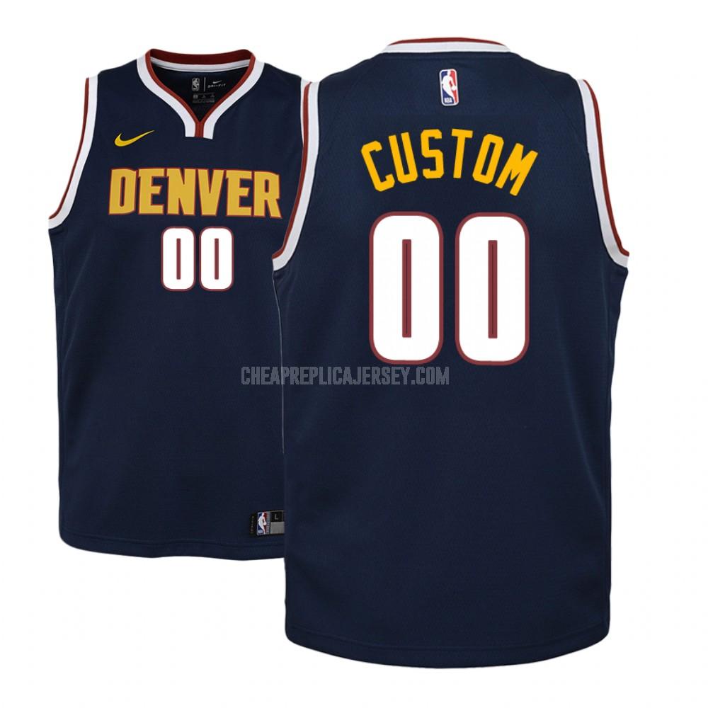 youth denver nuggets custom navy icon replica jersey