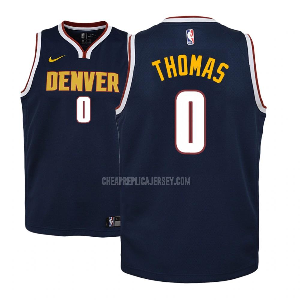 youth denver nuggets isaiah thomas 0 navy icon replica jersey