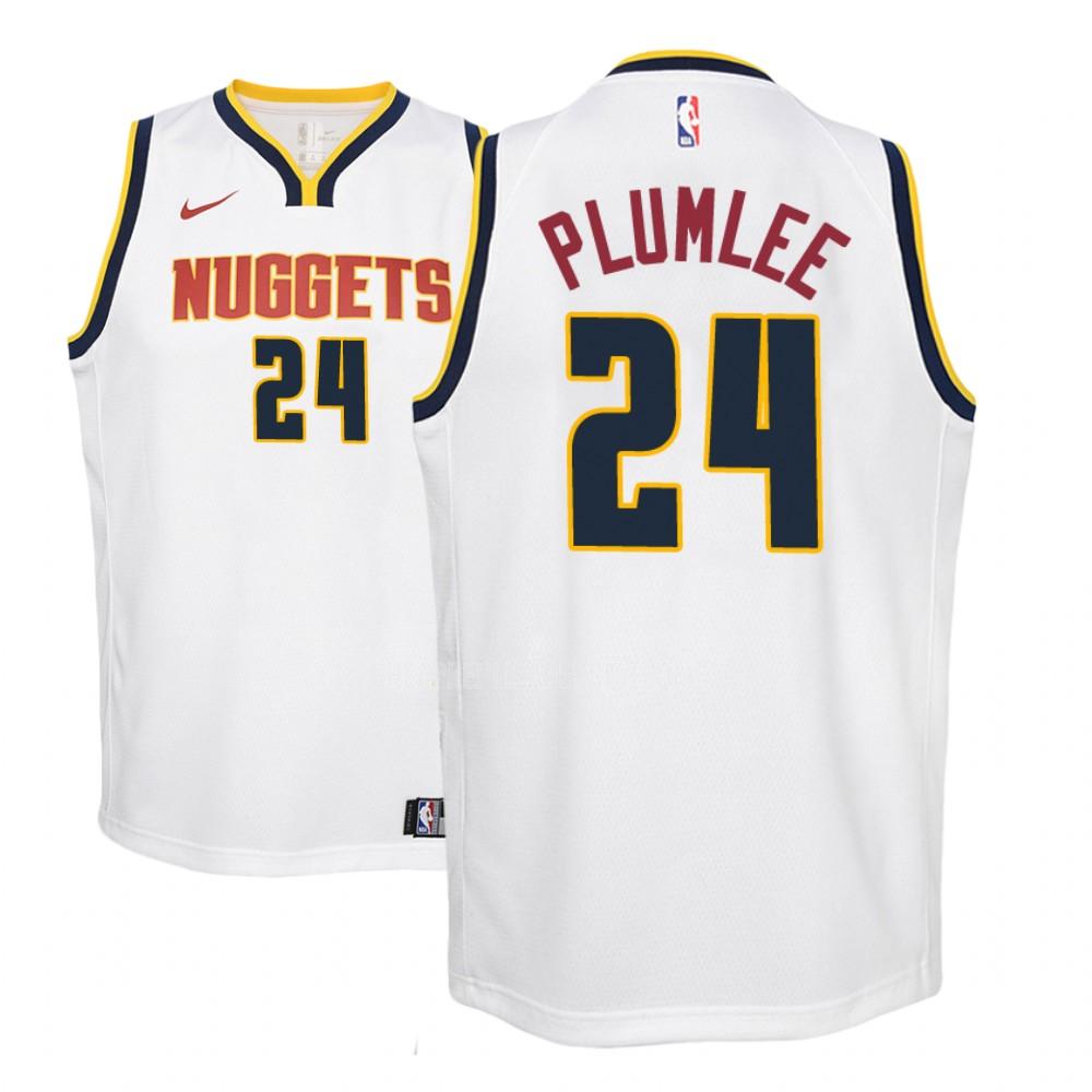youth denver nuggets mason plumlee 24 white association replica jersey