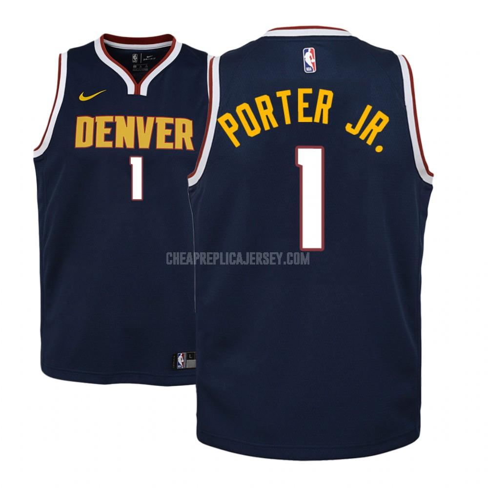 youth denver nuggets michael porter jr 1 navy icon replica jersey