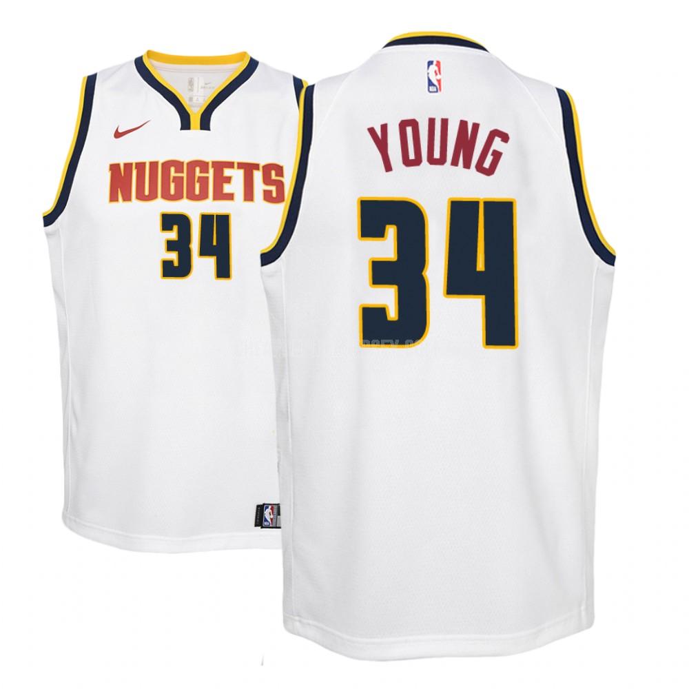 youth denver nuggets nick young 34 white association replica jersey