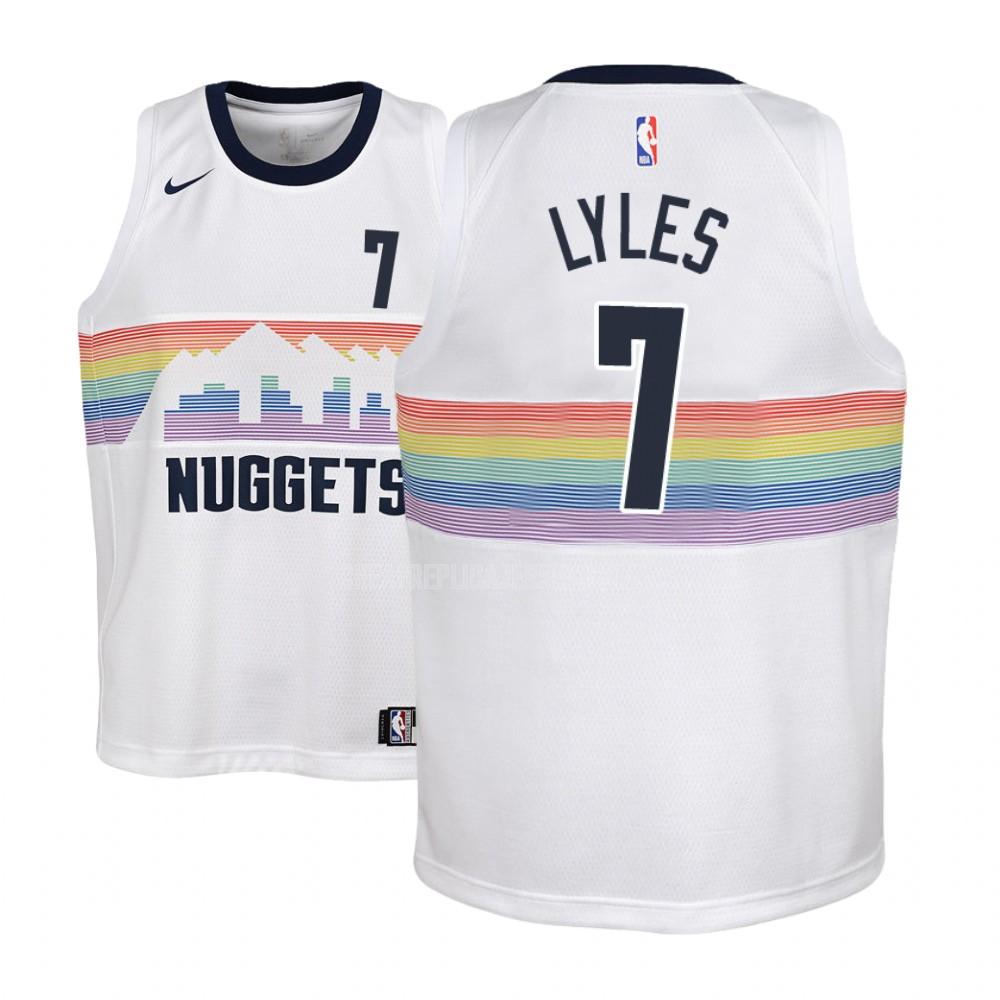 youth denver nuggets trey lyles 7 white city edition replica jersey