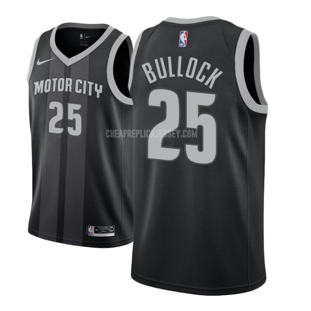 youth detroit pistons reggie bullock 25 black city edition replica jersey