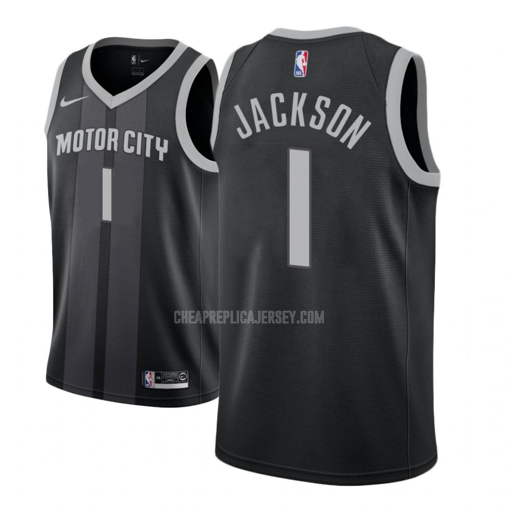 youth detroit pistons reggie jackson 1 black city edition replica jersey