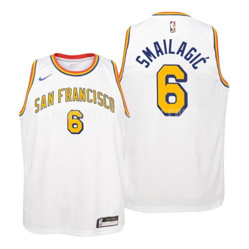 youth golden state warriors alen smailagic 6 white hardwood classics replica jersey