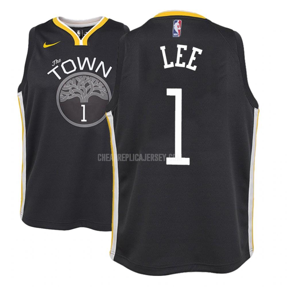 youth golden state warriors damion lee 1 black statement replica jersey