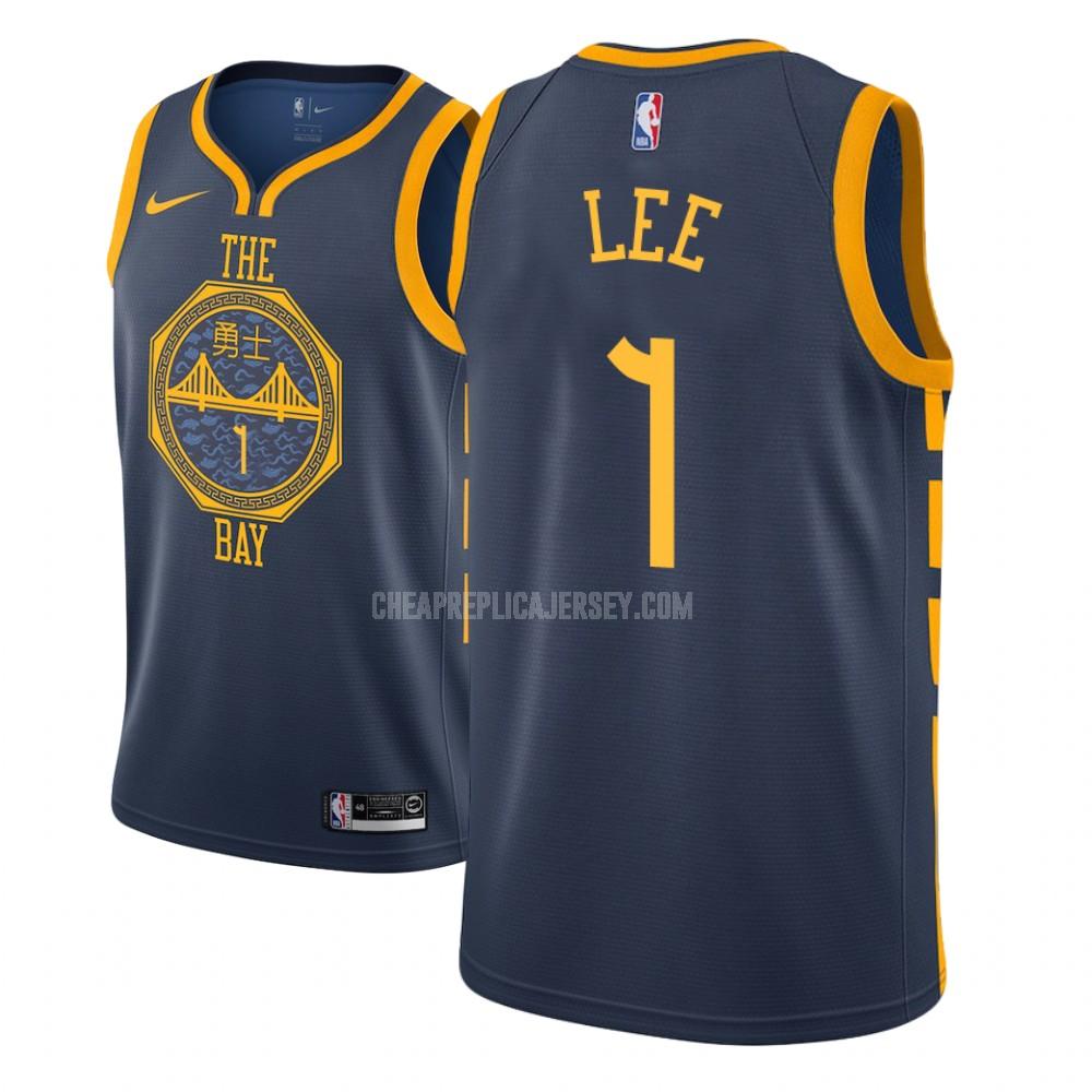 youth golden state warriors damion lee 1 navy city edition replica jersey