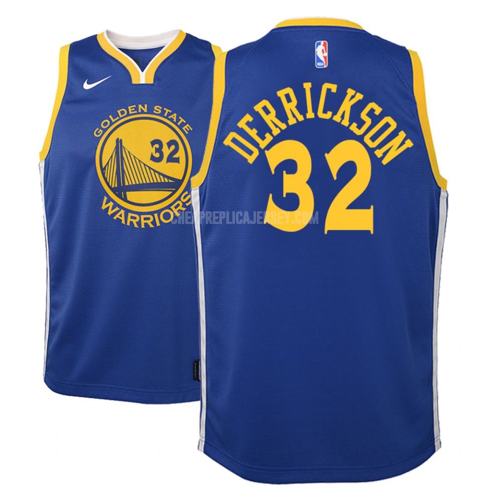 youth golden state warriors marcus derrickson 32 blue icon replica jersey