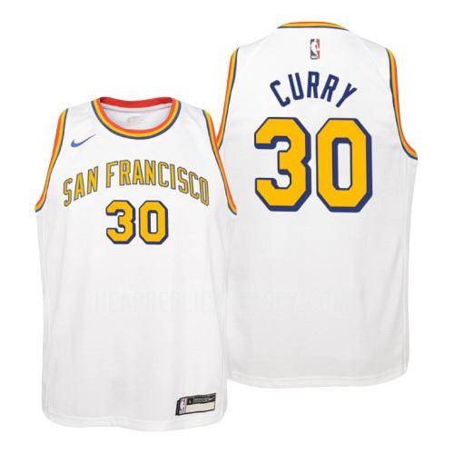 youth golden state warriors stephen curry 30 white hardwood classics replica jersey