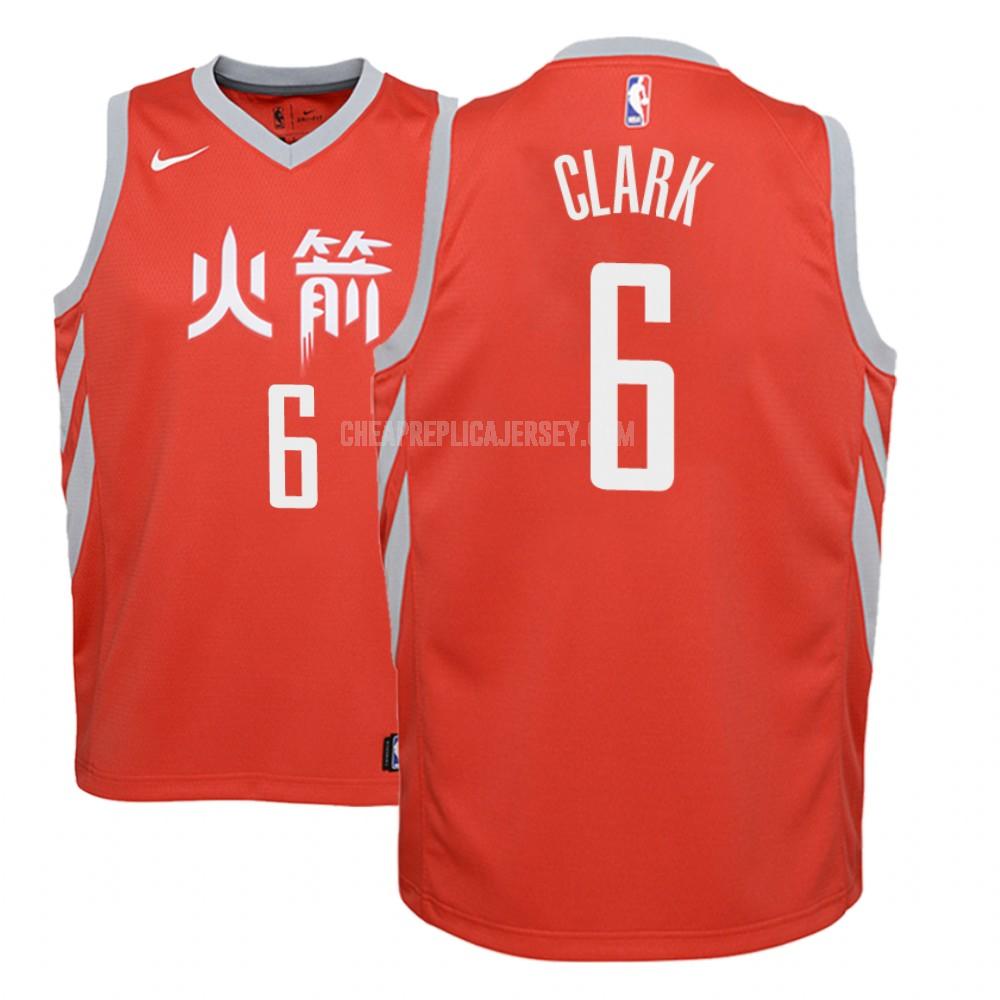youth houston rockets gary clark 6 red city edition replica jersey