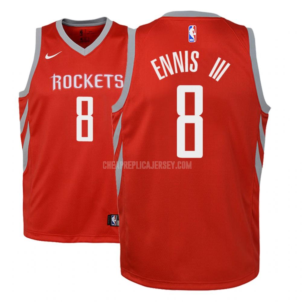 youth houston rockets james ennis iii 8 red icon replica jersey