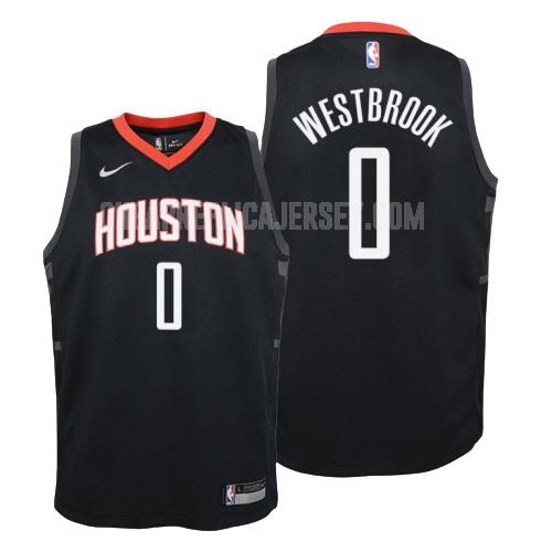 youth houston rockets russell westbrook 0 black statement replica jersey