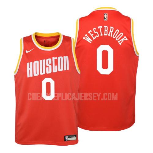 youth houston rockets russell westbrook 0 red hardwood classics replica jersey