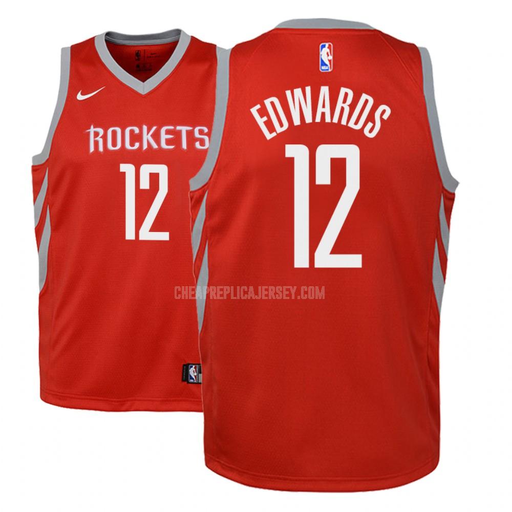 youth houston rockets vincent edwards 12 red icon replica jersey