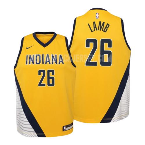 youth indiana pacers jeremy lamb 26 yellow statement replica jersey