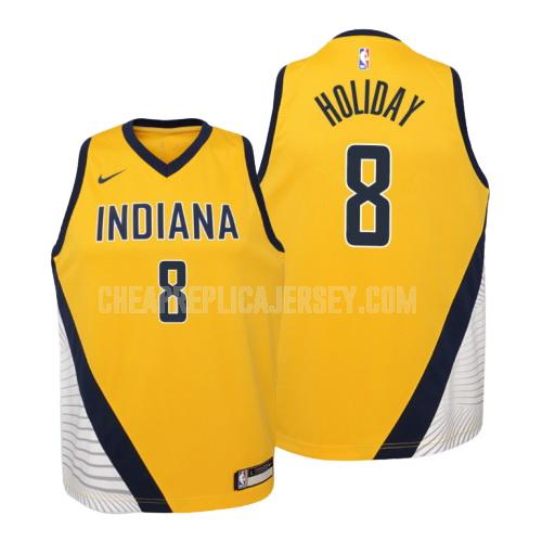 youth indiana pacers justin holiday 8 yellow statement replica jersey