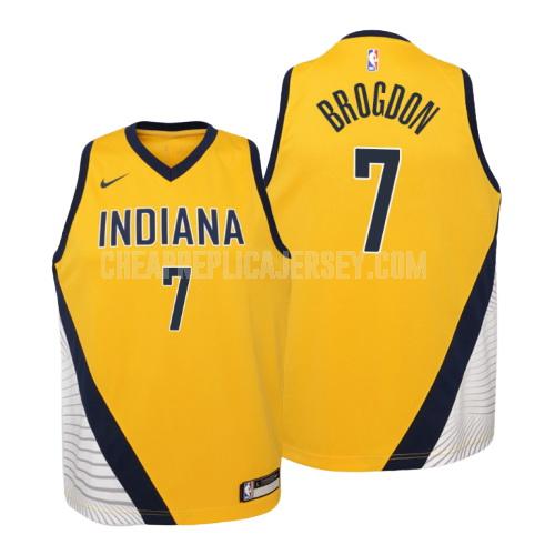 youth indiana pacers malcolm brogdon 7 yellow statement replica jersey