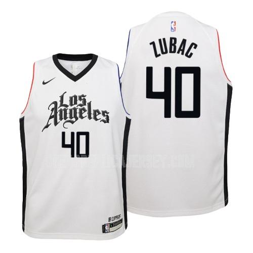 youth los angeles clippers ivica zubac 40 white city edition replica jersey