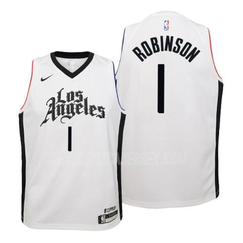 youth los angeles clippers jerome robinson 1 white city edition replica jersey