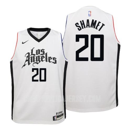 youth los angeles clippers landry shamet 20 white city edition replica jersey