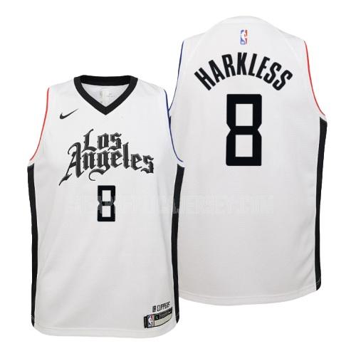 youth los angeles clippers maurice harkless 8 white city edition replica jersey