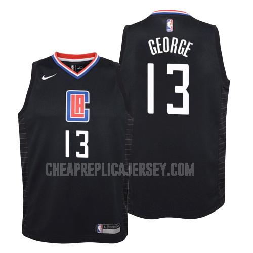youth los angeles clippers paul george 13 black statement replica jersey