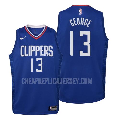 youth los angeles clippers paul george 13 blue icon replica jersey