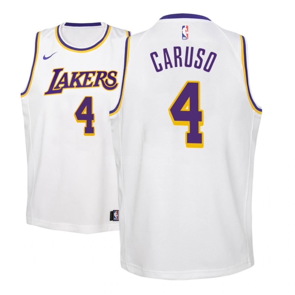 youth los angeles lakers alex caruso 4 white association replica jersey