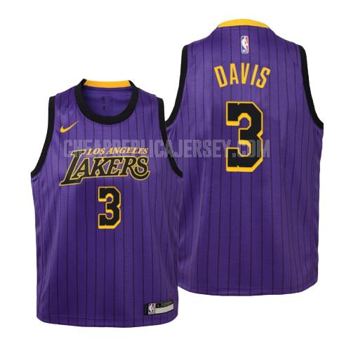 youth los angeles lakers anthony davis 3 purple city edition replica jersey