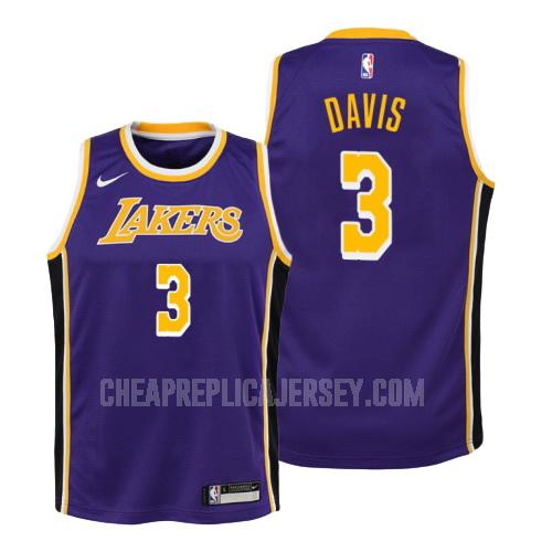 youth los angeles lakers anthony davis 3 purple statement replica jersey